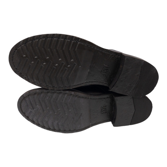 Frye Dark Brown Veronica Leather Lace Up Heeled Combat Boots 7.5 - Picture 8 of 12